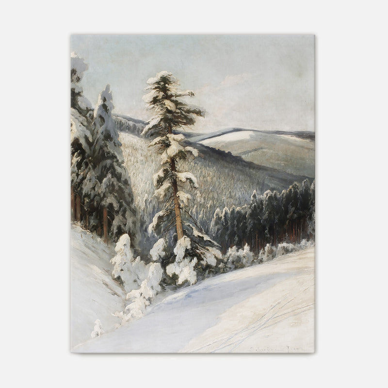 Snowy Forest Landscape - Sage and Rose Prints