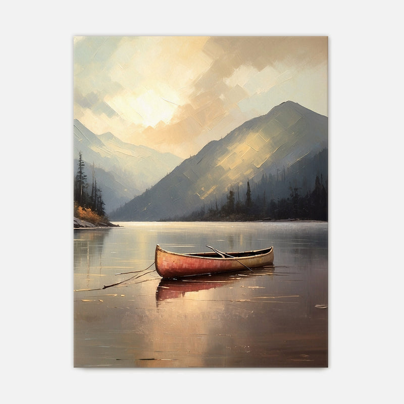 Lake Painting with Bright Colors No1 - Sage and Rose Prints