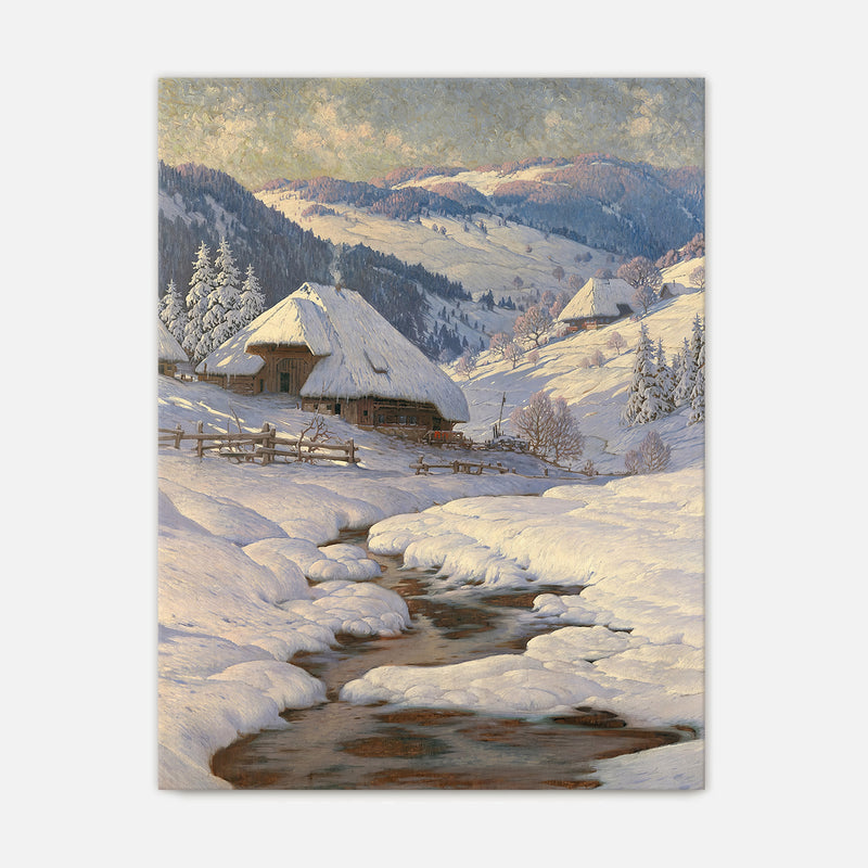 Cabin in the Snow Painting No1 - Sage and Rose Prints
