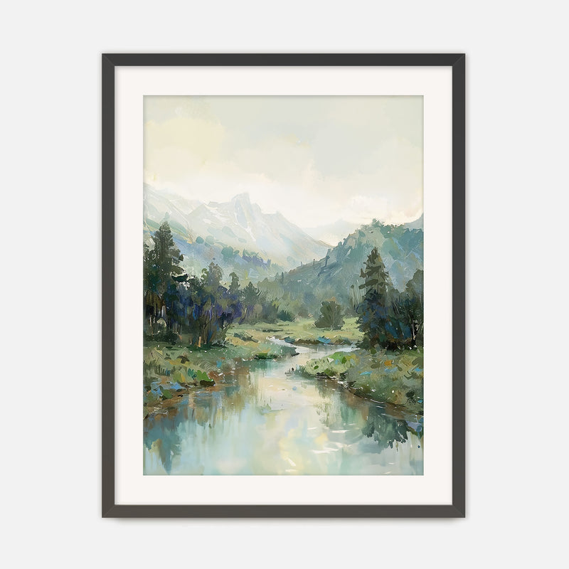 Rocky Mountain River Valley No1 - Sage and Rose Prints