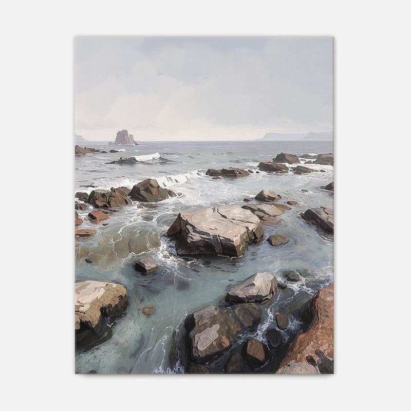 Rocky Shoreline at Low Tide No1 - Sage and Rose Prints