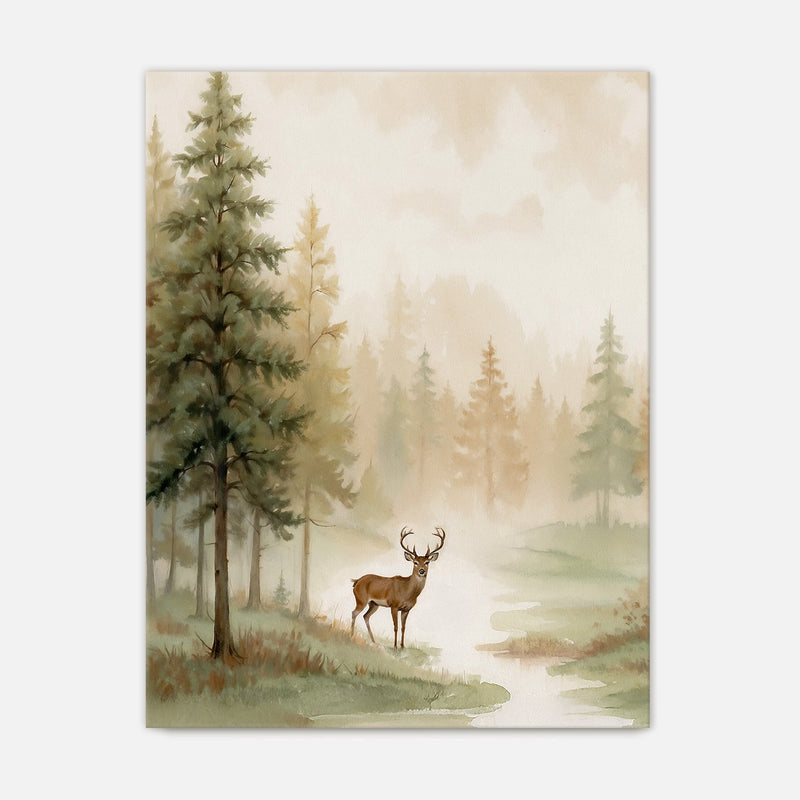 Dear Painting in a Fall Forest - Sage and Rose Prints