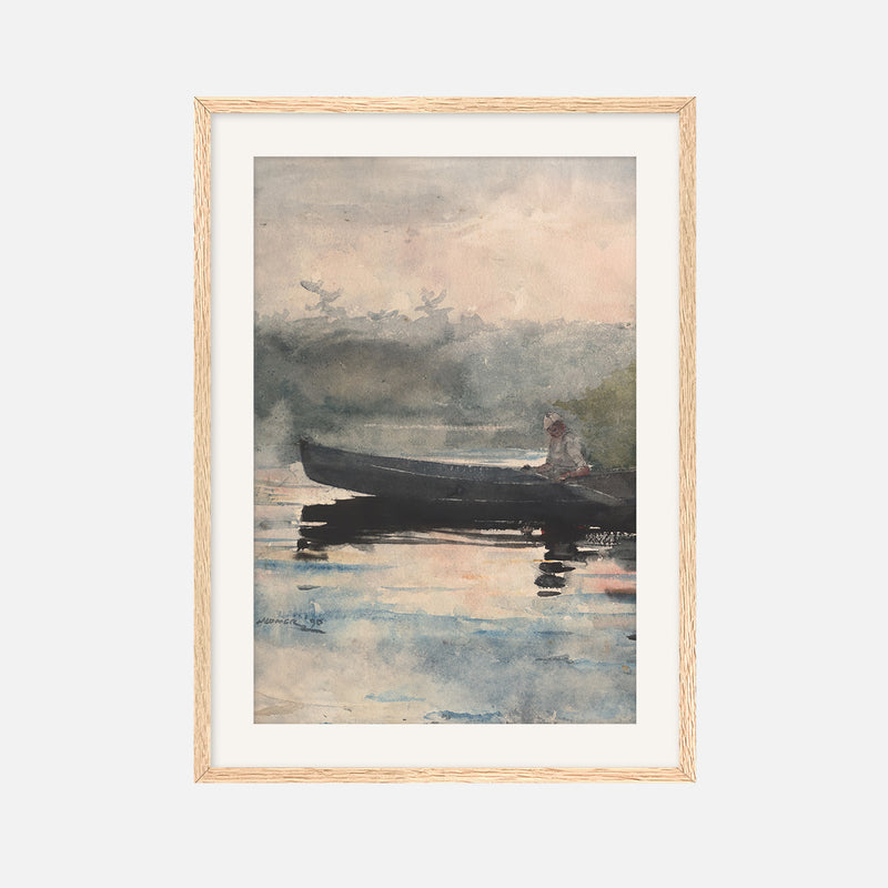 Muted Waters Fishing Watercolor No1 - Sage and Rose Prints
