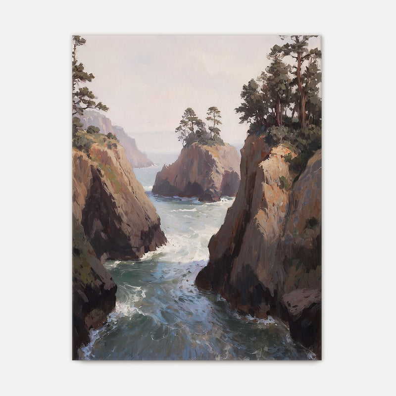 Ocean Cliffs and Glacial Blue Sea No1 - Sage and Rose Prints