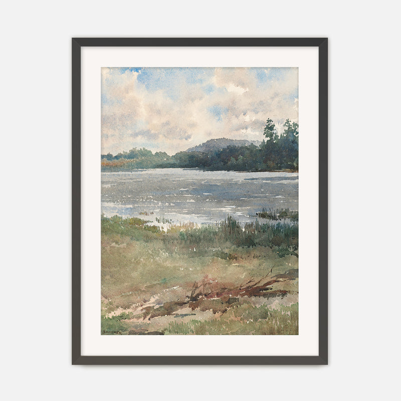 Peaceful Lake Painting - Sage and Rose Prints