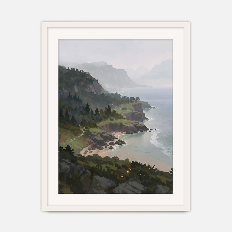 Pacific Coast Painting No1 - Sage and Rose Prints