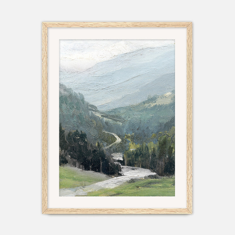 Blue Mountain Oil Painting No1 - Sage and Rose Prints