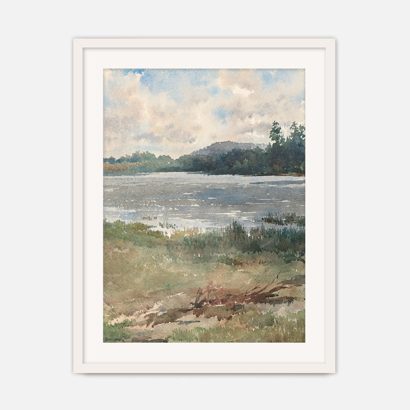 Peaceful Lake Painting - Sage and Rose Prints
