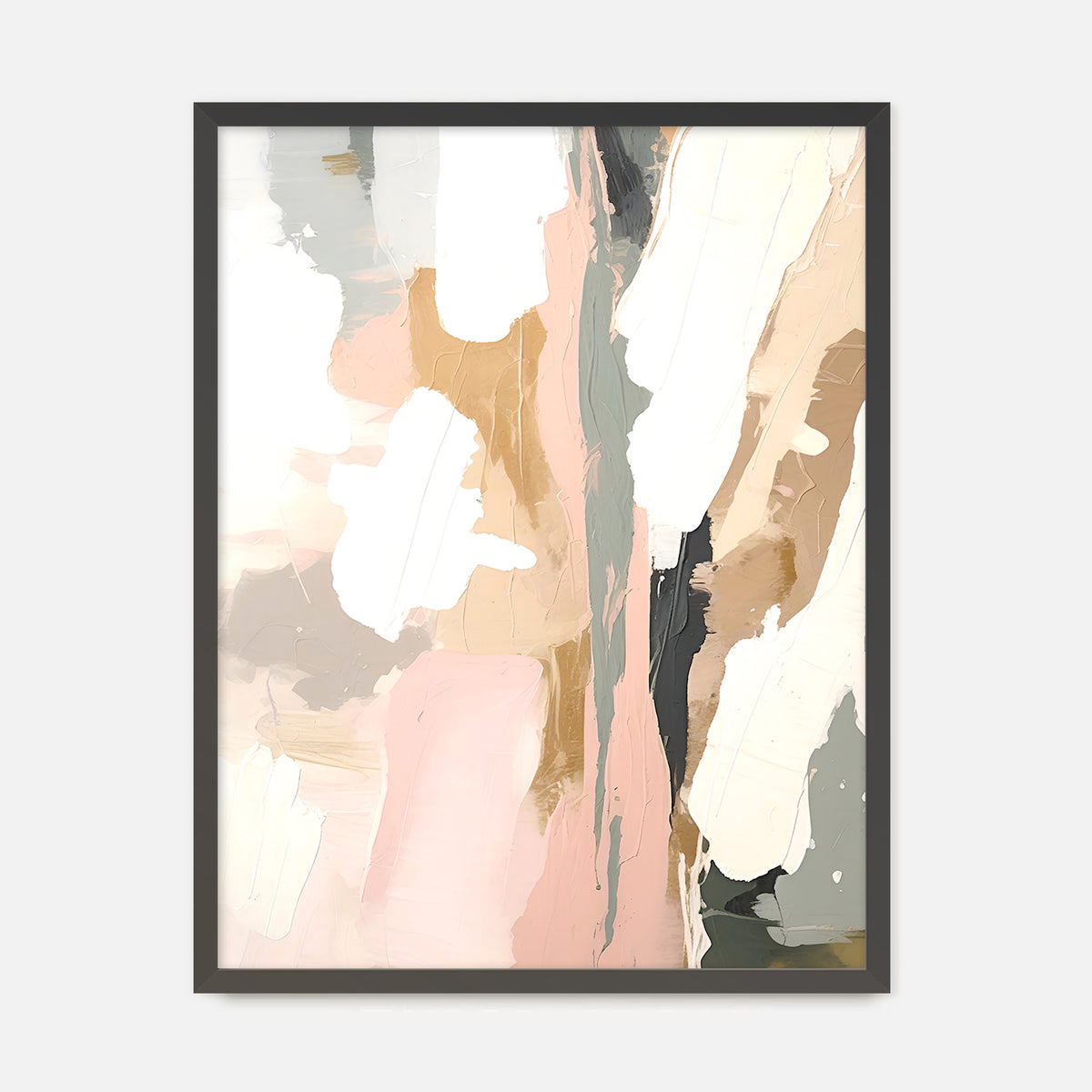 Soft Pink and Gray Abstract Art - Sage and Rose Prints