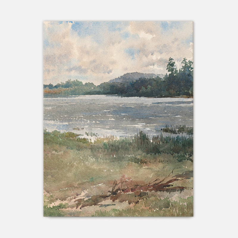 Peaceful Lake Painting - Sage and Rose Prints