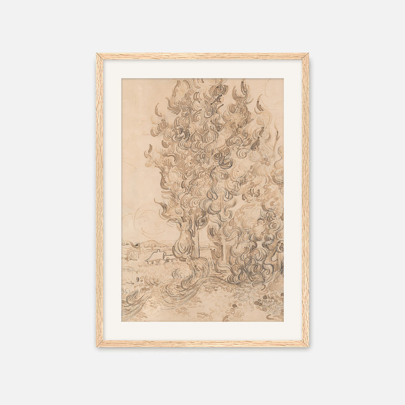 Vintage Drawing by Vincent Van Gogh No1 - Sage and Rose Prints