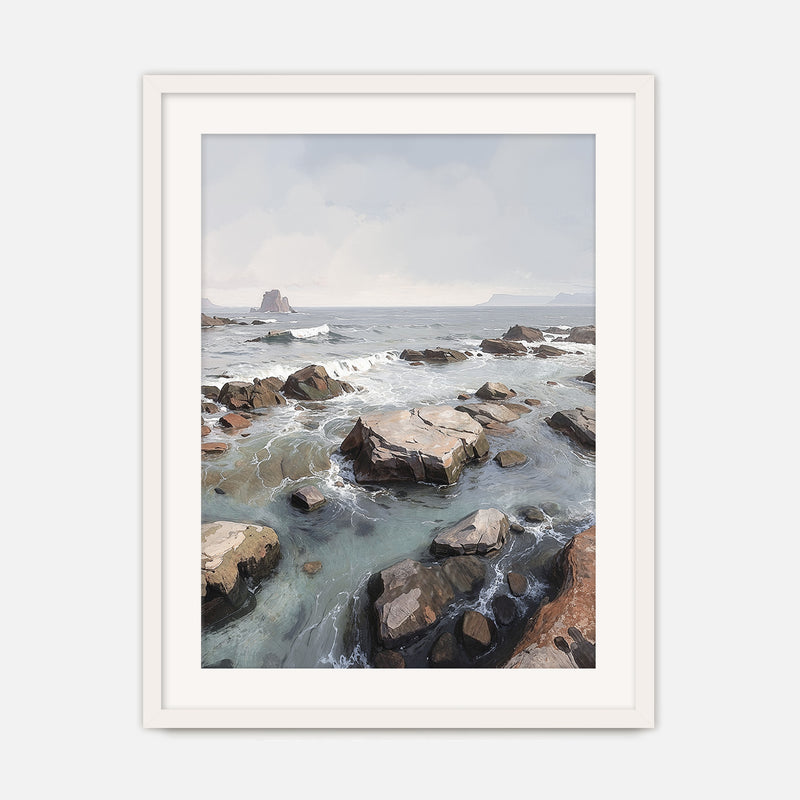 Rocky Shoreline at Low Tide No1 - Sage and Rose Prints