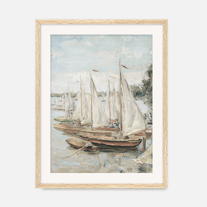 Vintage Sailboat Painting - Sage and Rose Prints