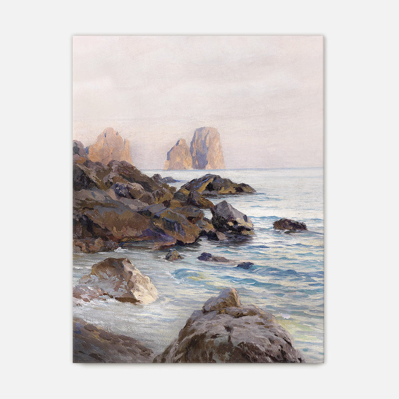 Seaside Sunrise with Coral Pink No1 - Sage and Rose Prints