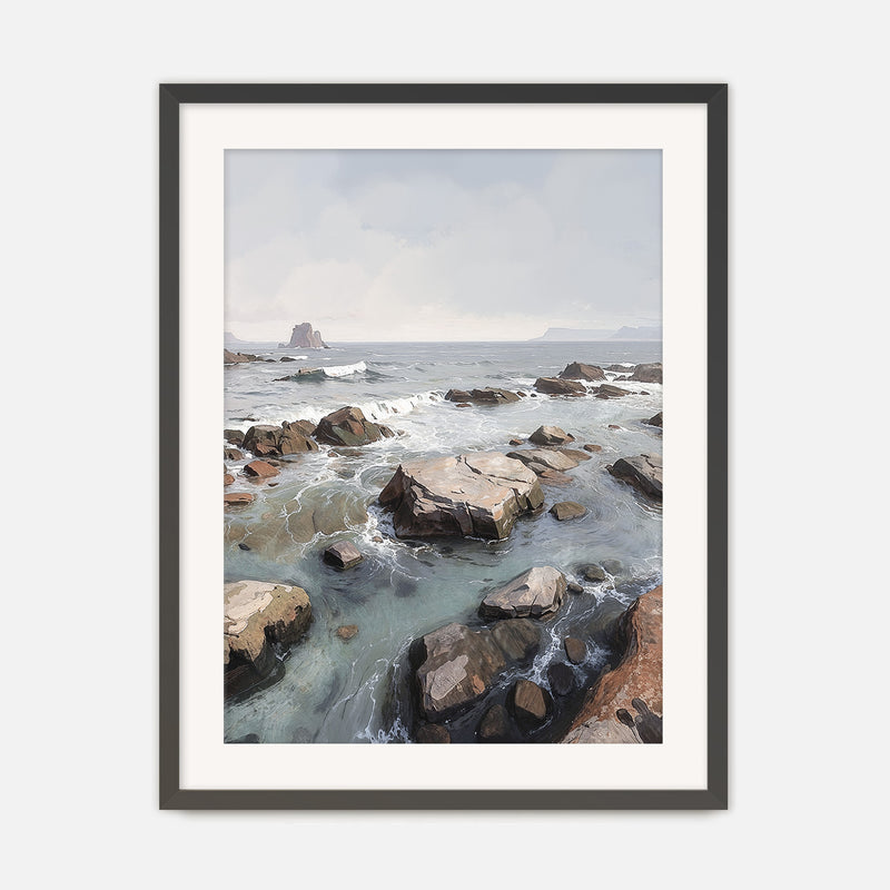Rocky Shoreline at Low Tide No1 - Sage and Rose Prints