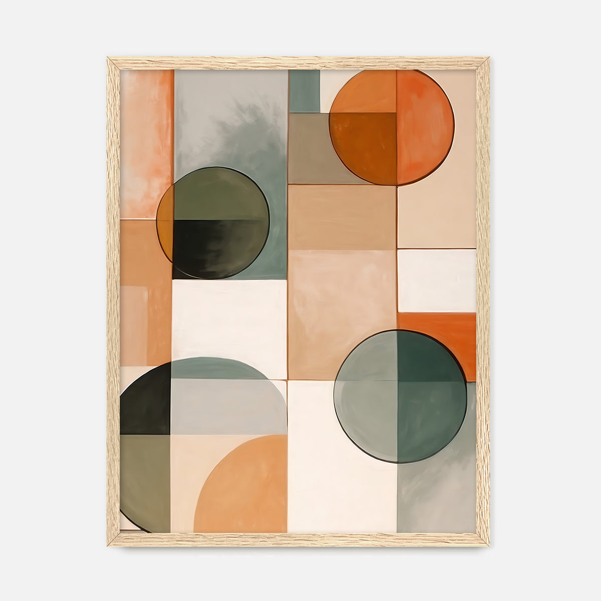 Green and Orange Mid Century Print - Sage and Rose Prints