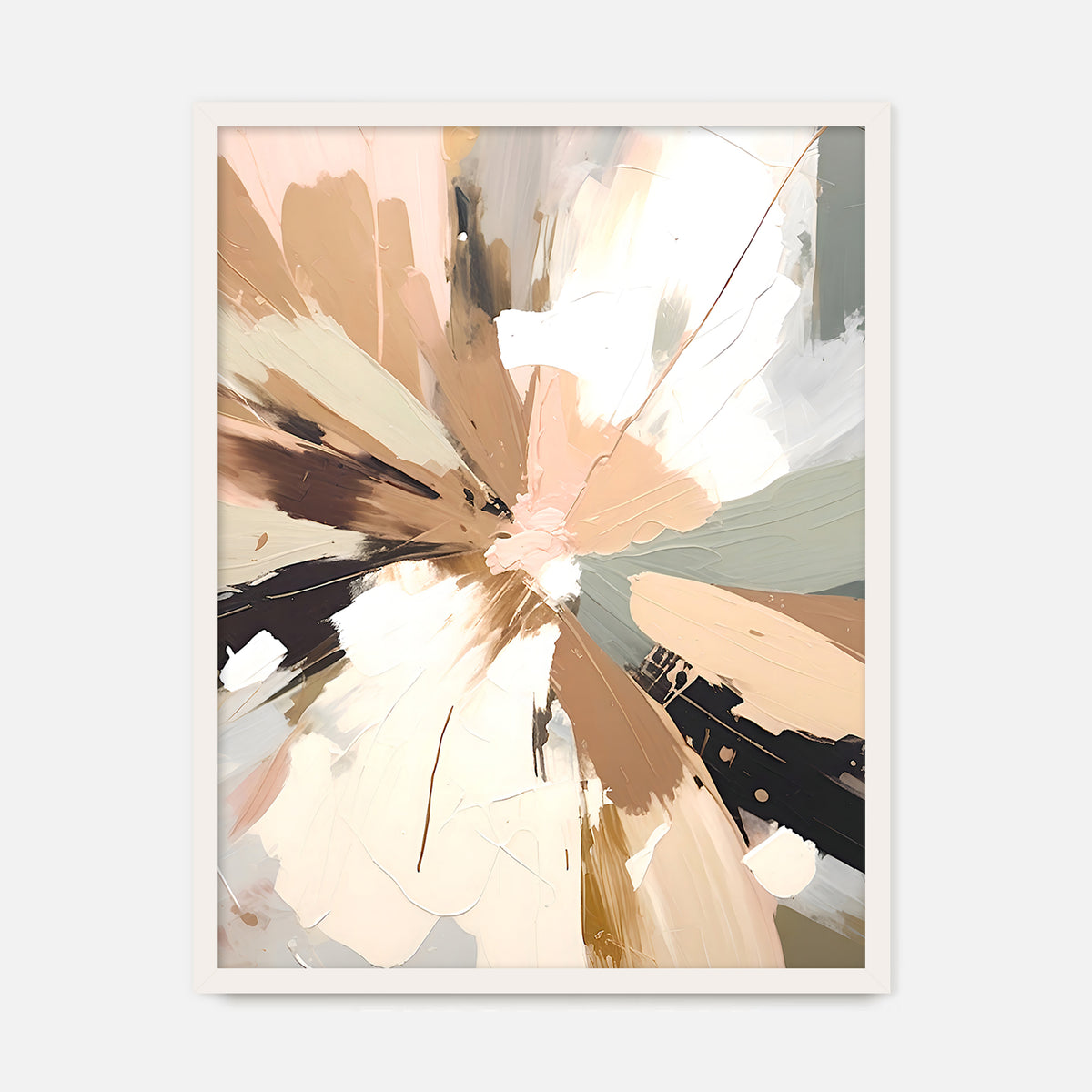 Abstract Rays of Gray and Beige - Sage and Rose Prints
