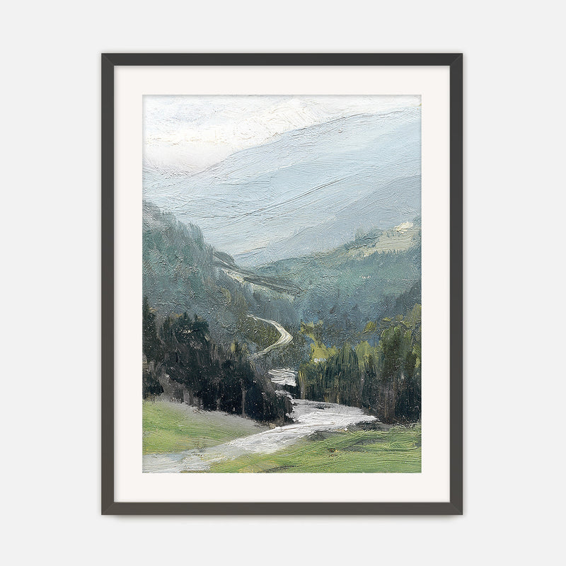 Blue Mountain Oil Painting No1 - Sage and Rose Prints