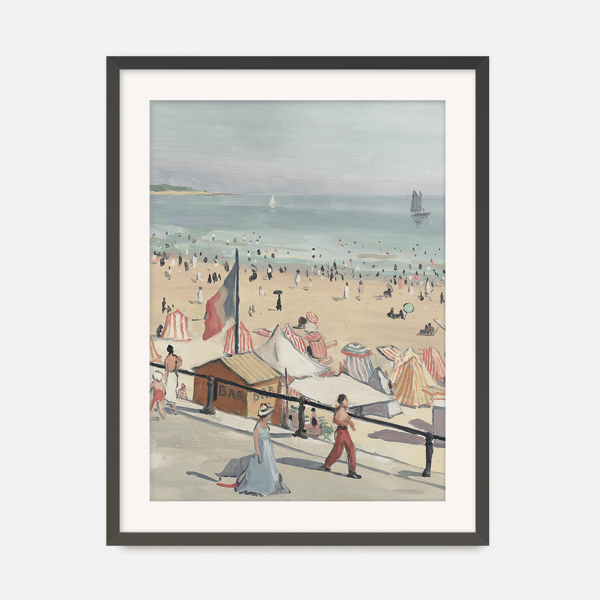 Beach Watercolor Painting - Sage and Rose Prints