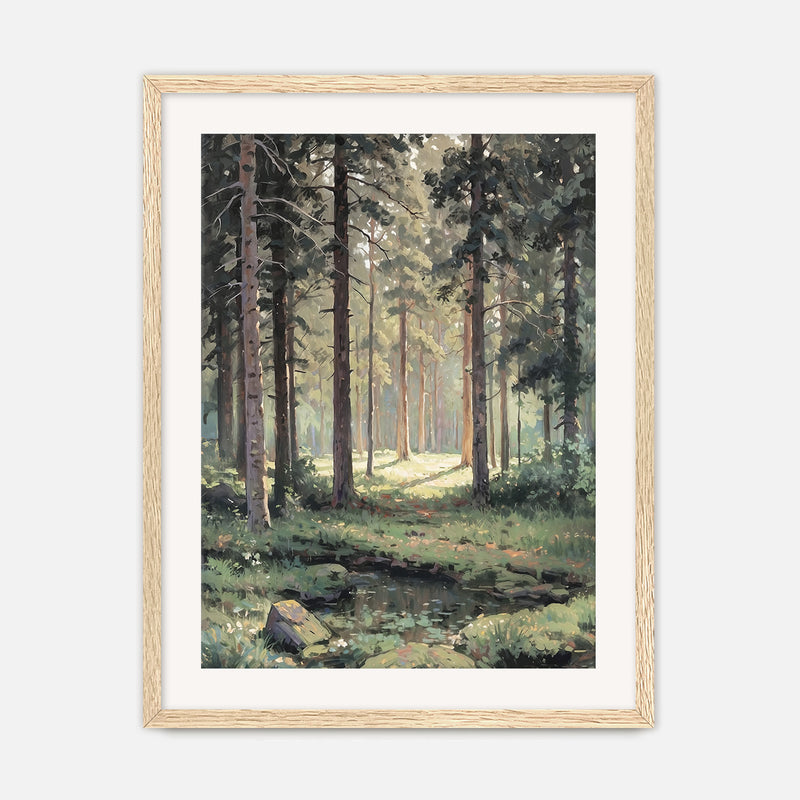 Sunny Forest Clearing Painting No1 - Sage and Rose Prints