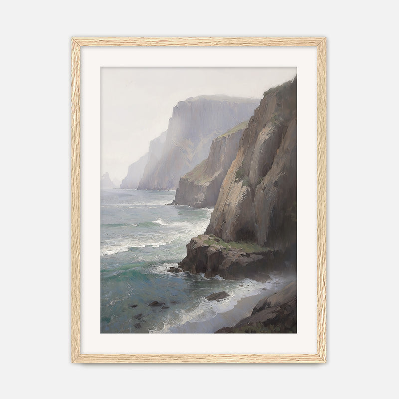 Misty Cliffs Painting No1 - Sage and Rose Prints
