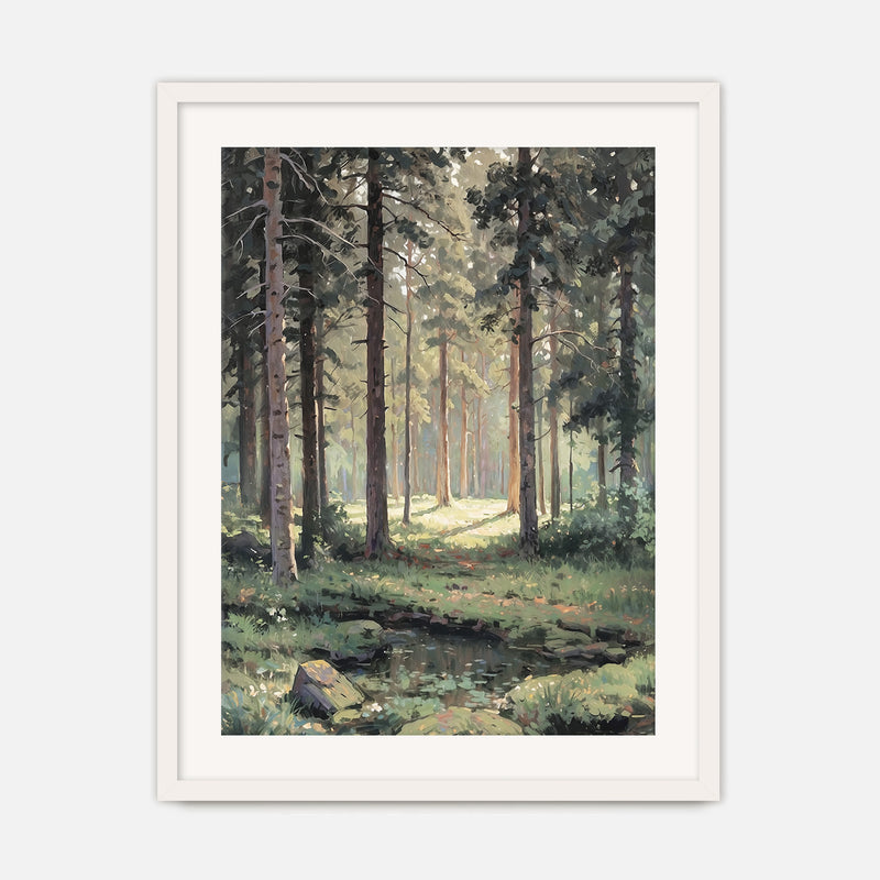 Sunny Forest Clearing Painting No1 - Sage and Rose Prints
