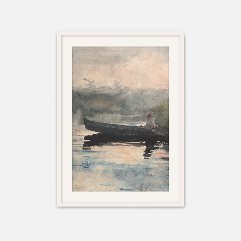 Muted Waters Fishing Watercolor No1 - Sage and Rose Prints
