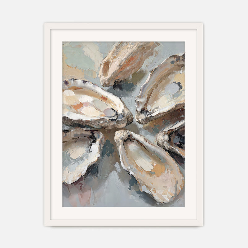 Oyster Shells Painting No1 - Sage and Rose Prints