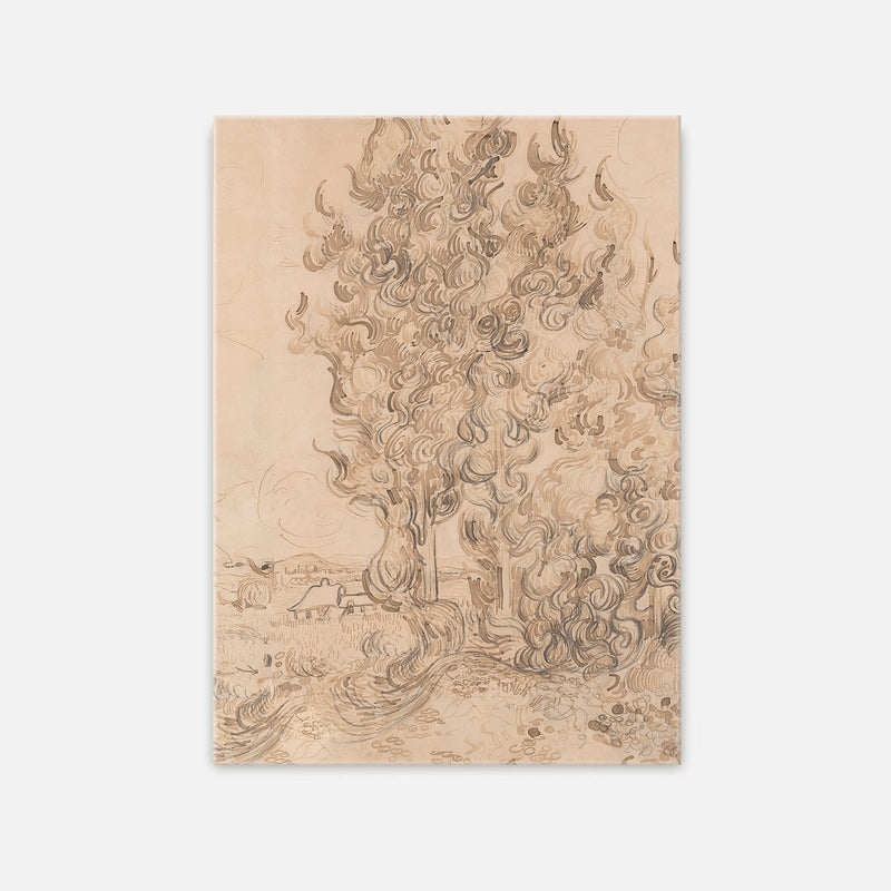 Vintage Drawing by Vincent Van Gogh No1 - Sage and Rose Prints