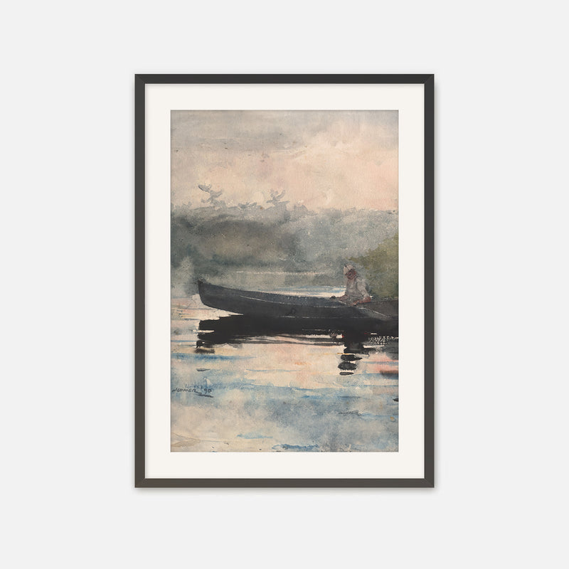 Muted Waters Fishing Watercolor No1 - Sage and Rose Prints