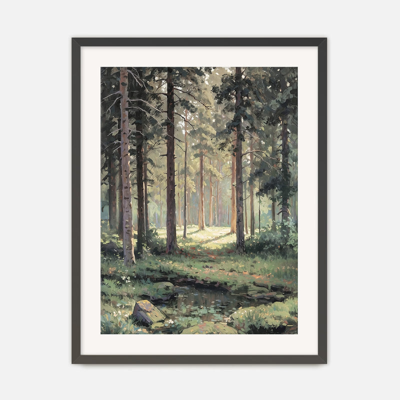 Sunny Forest Clearing Painting No1 - Sage and Rose Prints