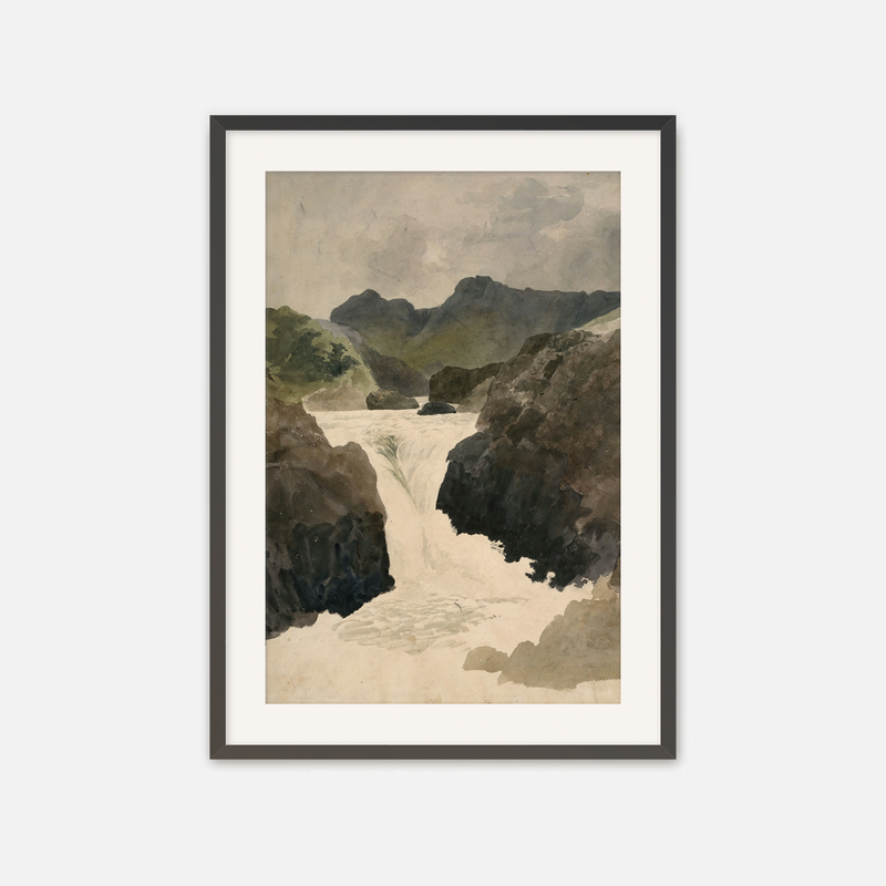 River Rapids Muted Watercolor No1 - Sage and Rose Prints