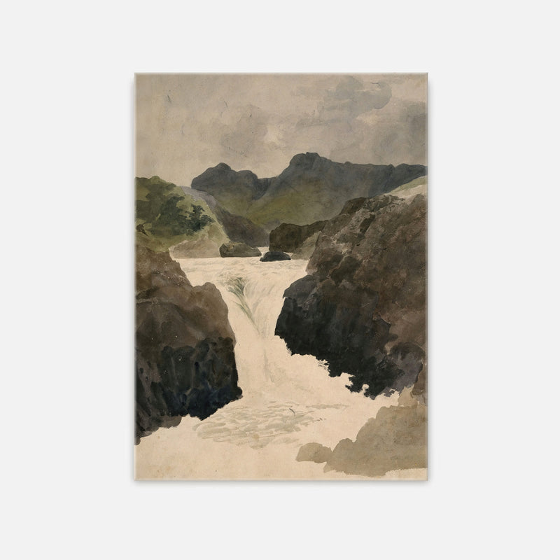 River Rapids Muted Watercolor No1 - Sage and Rose Prints