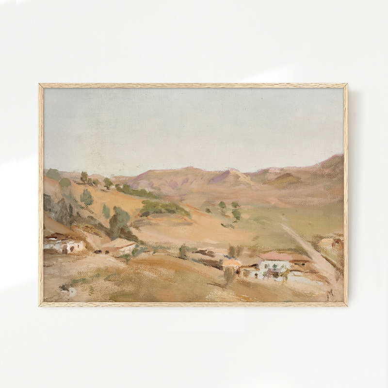 Vintage Desert Landscape Print - Sage and Rose Prints