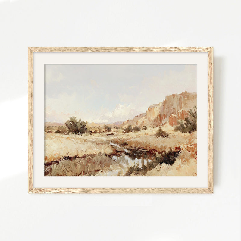 Desert Landscape in Burnt Orange and Tan - Sage and Rose Prints
