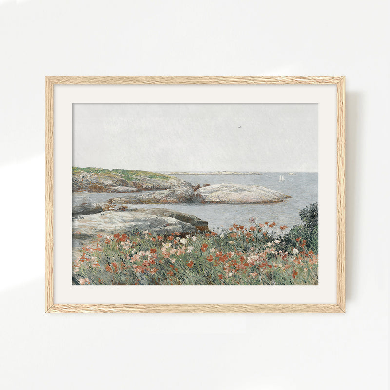 Serene Impressionist Coastal Flowers - Sage and Rose Prints