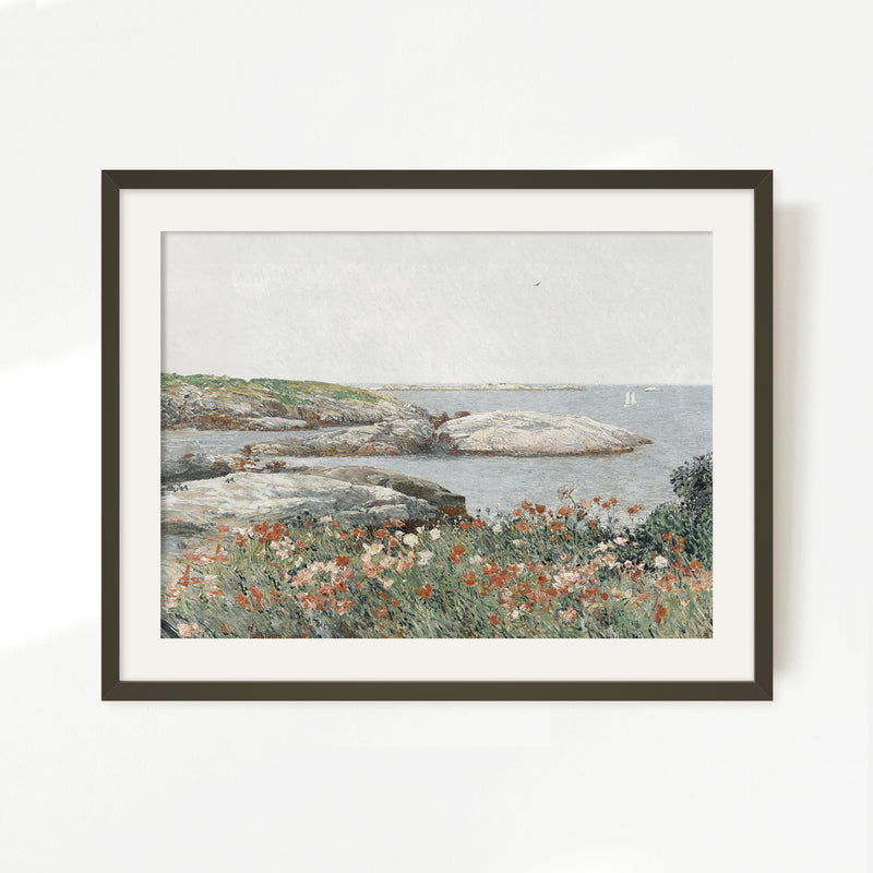 Serene Impressionist Coastal Flowers - Sage and Rose Prints