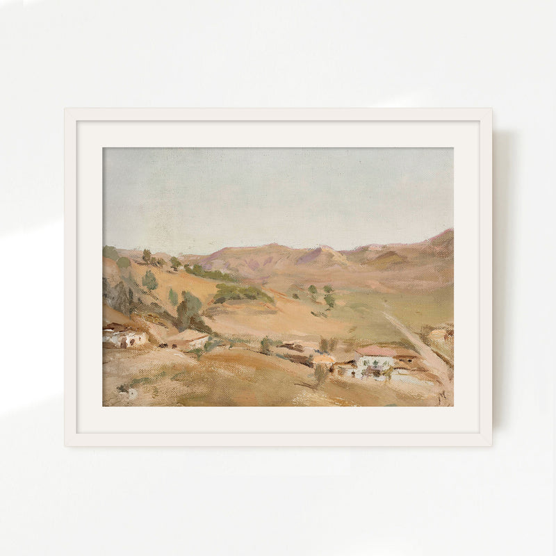 Vintage Desert Landscape Print - Sage and Rose Prints