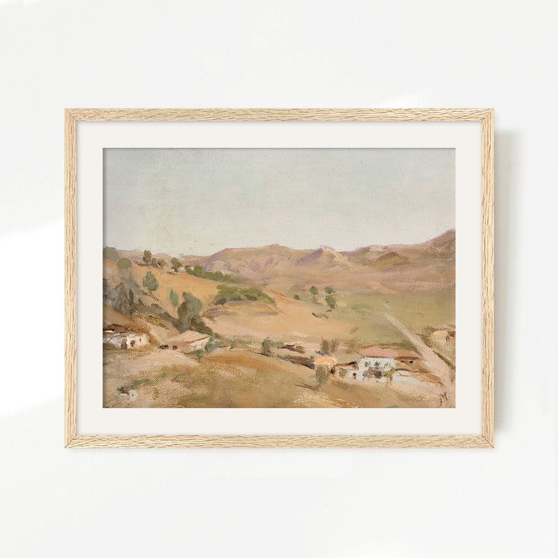 Vintage Desert Landscape Print - Sage and Rose Prints