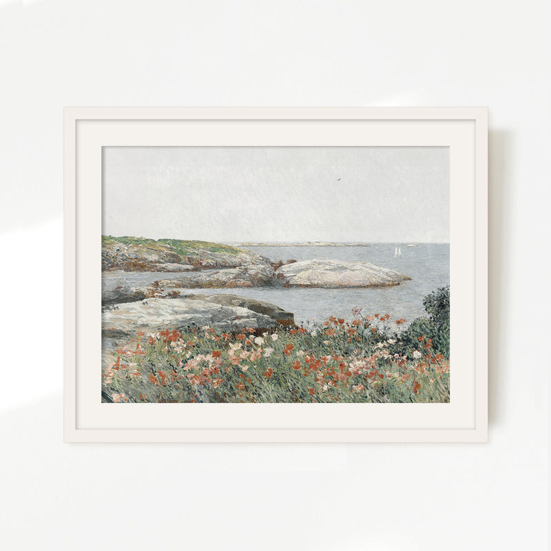 Serene Impressionist Coastal Flowers - Sage and Rose Prints