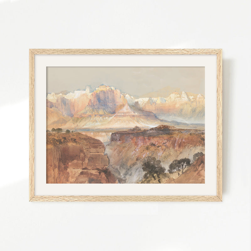 Desert Watercolor in Shades of Orange - Sage and Rose Prints