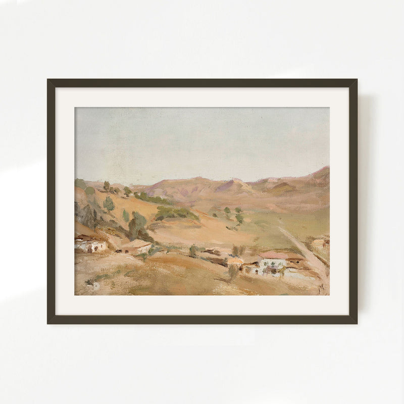 Vintage Desert Landscape Print - Sage and Rose Prints