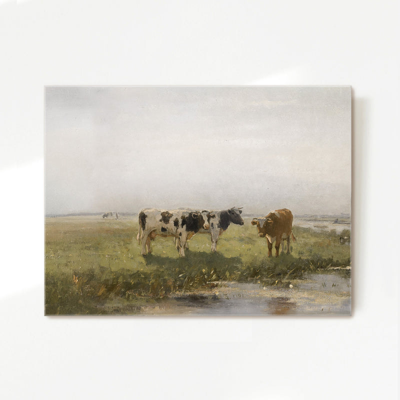 Old Masters Cow Painting No1 - Sage and Rose Prints