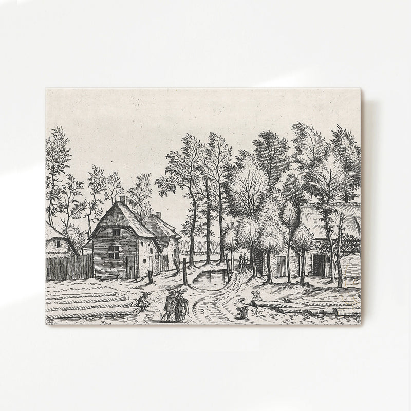 Black and White Cottagecore Drawing - Sage and Rose Prints
