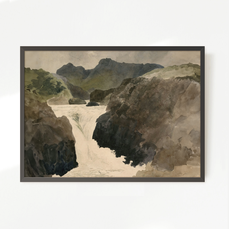 River Rapids Muted Watercolor No2 - Sage and Rose Prints