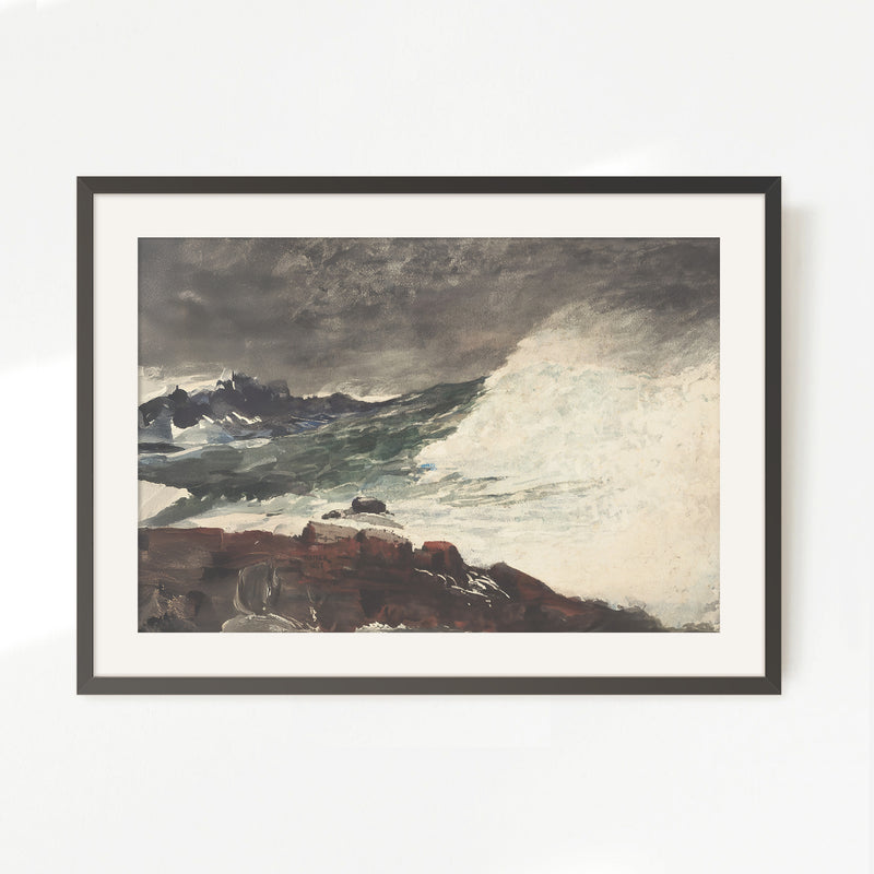 Moody Ocean in Shades of Pewter No2 - Sage and Rose Prints