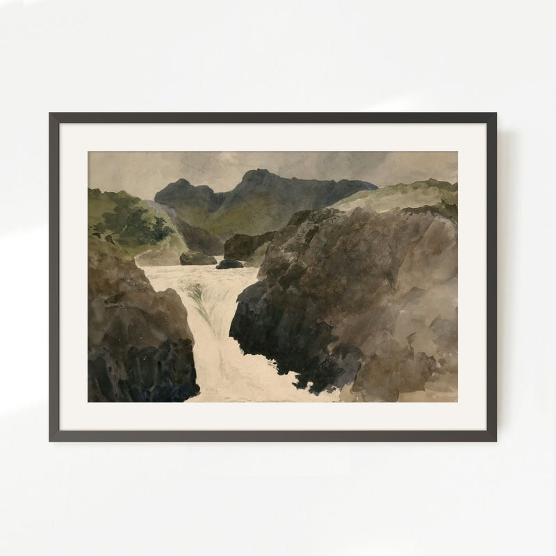 River Rapids Muted Watercolor No2 - Sage and Rose Prints