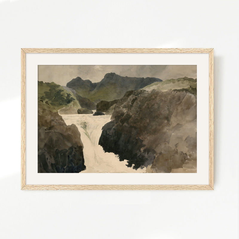 River Rapids Muted Watercolor No2 - Sage and Rose Prints
