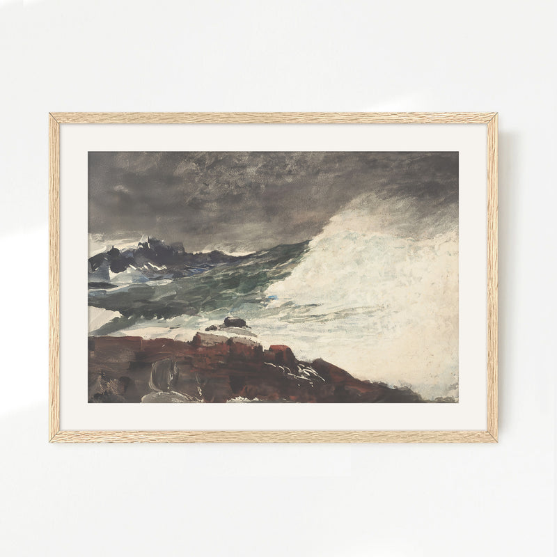 Moody Ocean in Shades of Pewter No2 - Sage and Rose Prints