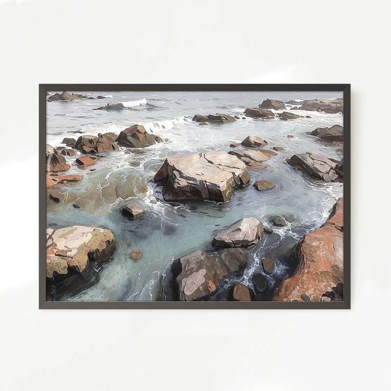 Rocky Shoreline at Low Tide No2 - Sage and Rose Prints